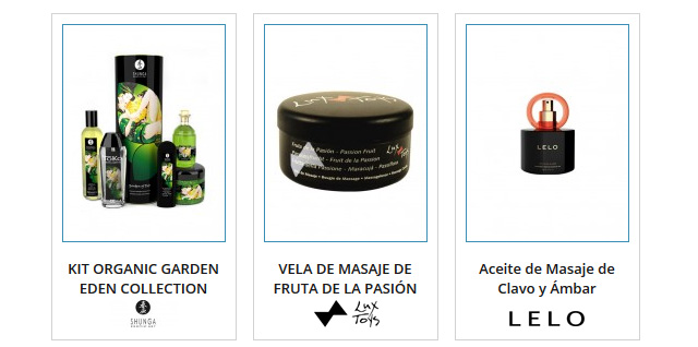 Aceites y velas para masaje