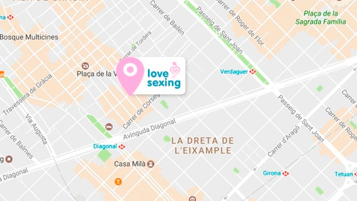 Mapa tienda Lovesexing Barcelona